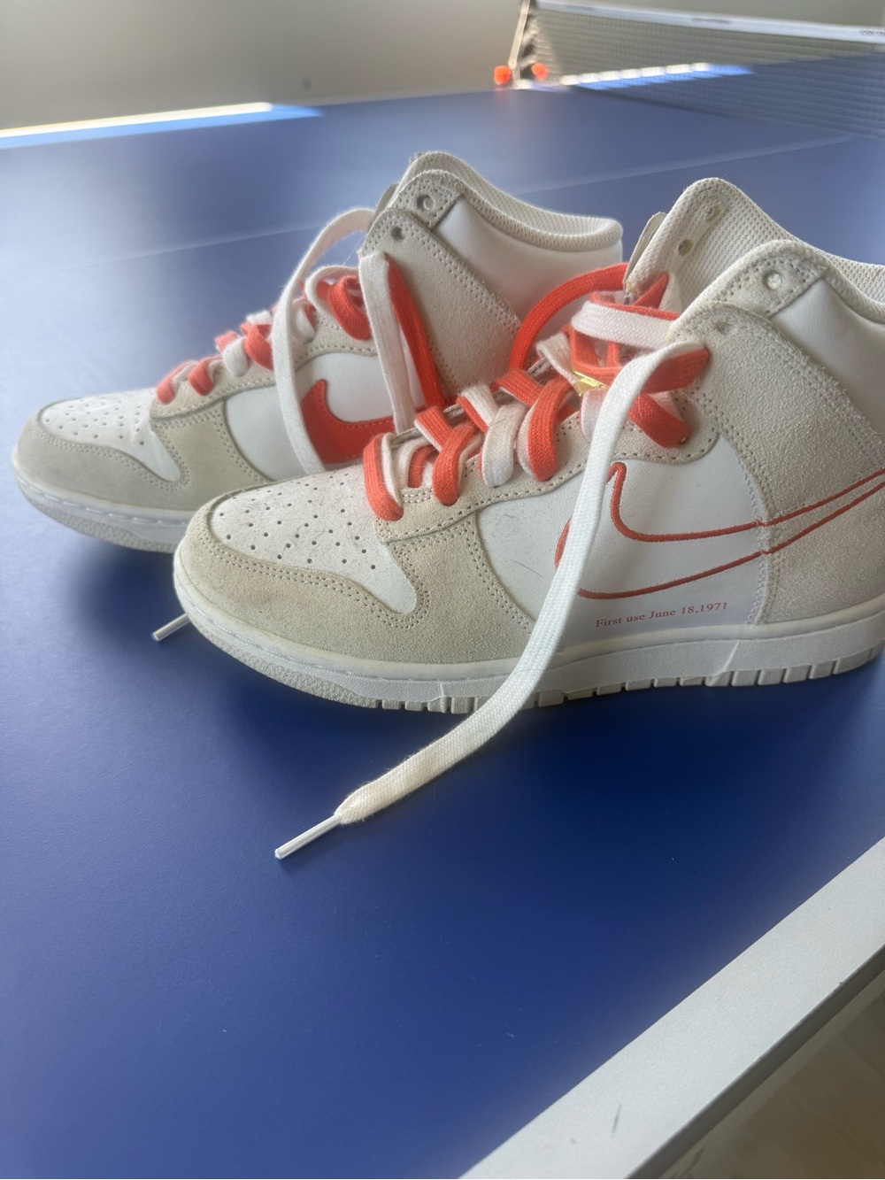 Nike High-Top Sneakers in Cream and Coral Accent
